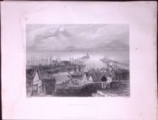 Cumbria Maryport WH Bartlett 183 Years-Old Antique Steel Engraving-23