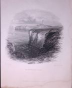 Yorkshire Flamborough Head WH Bartlett 183 Years-Old Antique Steel Engraving-5