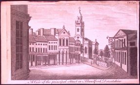 Dorset-Blandford Rare 1776 Georgian Copper Plate Antique Engraving -56