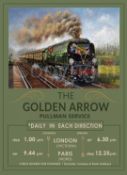 Golden Arrow Poster Style Nostalgic Iconic Steam Train Large Metal Wall Art