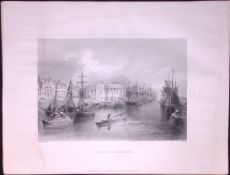 Great Yarmouth The Quay WH Bartlett 183 Years-Old Antique Steel Engraving-29