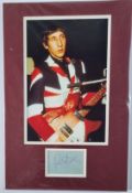 Pete Townshend Original Signature In Mounted Display