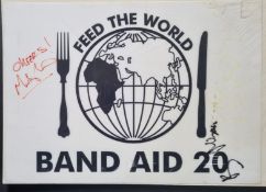Midge Ure and Bob Geldof Signatures On Band Aid 20 Poster (Christie's)