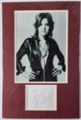Suzie Quatro Original Signature In Mounted Display