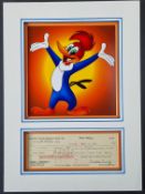 Walter Lantz Signed Cheque In Mounted Display