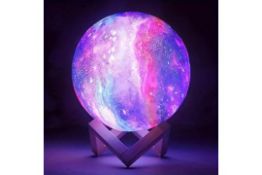 6 x Colour Changing Moon Lamps With Wooden Stand L29a