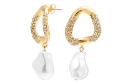 10 x RRP £15.91 ea Brand New Overstock - Chunky Gold Earrings For Women L11a
