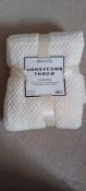 Below Wholesale - Ivory Waffle Recycled Cotton Throw 100cm x 150cm x19