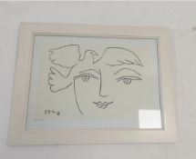 Giclee Art Print Pablo Picasso Face With Dove