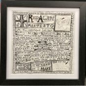 Grayson Perry CBE RA Hon FRIBA (b1960), By and After, ‘Red Alan Manifesto’, Print On Napkin, 2014
