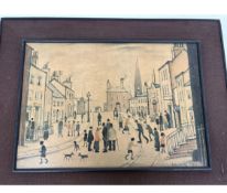 A Lancashire Village L S Lowry Print Artwork Framed