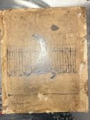L S Lowry - 1952 - Black Ink Drawing, Original Artwork, Signed, Experts Report