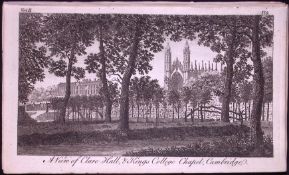 Kings College Cambridge Rare Georgian Copper Antique 1776 Engraving-7