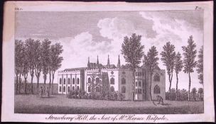 Strawberry Hill London Rare 1776 Georgian Copper Antique Engraving-45