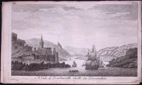 Dartmouth Castle Devon Rare Georgian Copper Antique Engraving 1776-39