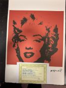 “Andy Warhol, Original, Lithograph, Limited Addition, Plate Signed, Framed,”