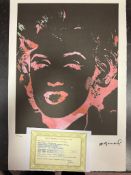 “Andy Warhol, Original, Lithograph, Limited Addition, Plate Signed, Framed,”
