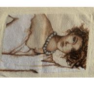 Cross Stitch Tapestry “French Woman” Unframed