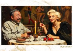 Mr. Jerusalem “Ai Weiwei Having Dinner With Marilyn Monroe-D1” Original, A2 Poster Print
