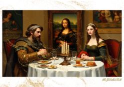 Mr. Jerusalem “Alexander The Great Having Dinner With Mona Lisa-D2” Original, A2 Poster Print