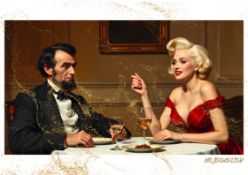 Mr. Jerusalem “Abraham Lincoln Having Dinner With Marilyn Monroe-D2” Original, A2 Poster Print