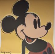 Andy Warhol Mickey Mouse Print, Lithograph Poster, CMOA Stamp