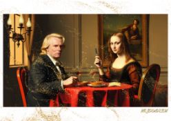 Mr. Jerusalem “Andy Warhol Having Dinner With Mona Lisa-D2” Original, A2 Poster Print