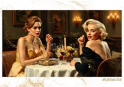 Mr. Jerusalem “Angelina Jolie Having Dinner With Marilyn Monroe-D1” Original, A2 Poster Print
