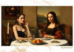 Mr. Jerusalem “Angelina Jolie Having Dinner With Mona Lisa-D1” Original, A2 Poster Print