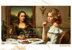 Mr. Jerusalem “Amanda Holden Having Dinner With Mona Lisa-D2” Original, A2 Poster Print