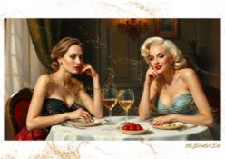 Mr. Jerusalem “Angelina Jolie Having Dinner With Marilyn Monroe-D2” Original, A2 Poster Print