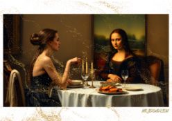 Mr. Jerusalem “Angelina Jolie Having Dinner With Mona Lisa-D2” Original, A2 Poster Print