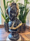 French Bronze Bust of Fruit Maiden