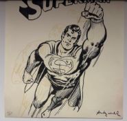 Andy Warhol Superman Print, Lithograph Poster, CMOA Stamp