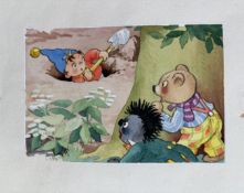 Noddy & Teddy Bear Original Artwork For Comic, X Sotheby's Sale Unique COA Great Present Investme...