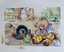 Noddy & Teddy Bear Original Artwork For Comic, X Sotheby's Sale Unique COA Great Present Investme...