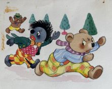 Noddy & Teddy Bear Original Artwork For Comic, X Sotheby's Sale Unique COA Great Present Investme...