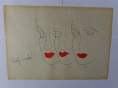 Andy Warhol Mixed Media On Paper Signed, Sealed