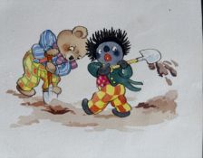 Noddy & Teddy Bear Original Artwork For Comic, X Sotheby's Sale Unique COA Great Present Investme...