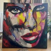 Portrait Woman Painting Oil On Canvas