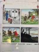 Rupert Bear Original Bestall Coloured Artwork, Each Is Unique, Then Published Free Post