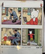 Rupert Bear Original Bestall Coloured Artwork, Each Is Unique, Then Published Free Post