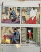 Bestall Rupert Bear Original Artwork For Comic, Full Page of 4 Pictures Investment