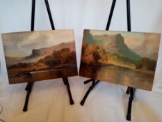 A Pair of Framed Oil On Board Paintings of The Lake District By Frank Thomas Carter