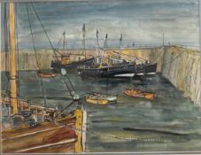 Alexander Merry Hardy Signed Watercolour - Scottish Highland Landscape Avoch Harbour