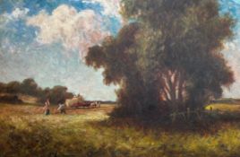 Percy Leslie Lara Original Signed Oil, Harvesting
