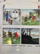 Rupert Bear Original Bestall Coloured Artwork, Each Is Unique, Then Published Free Post