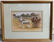 Whitbred Single Turnout Horse Show Gouache Gouache Painting By John L Chapman ( b1946)