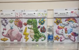 100pcs Brand new Large size 3D stickers - Assorted designs Unicorn / Dinosuar / etc - rrp £3.99....
