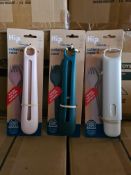 50pcs - Assorted colours Reusable cutlery set - 3pc with cover - eco style rrp £6.99 - 50pcs ass...